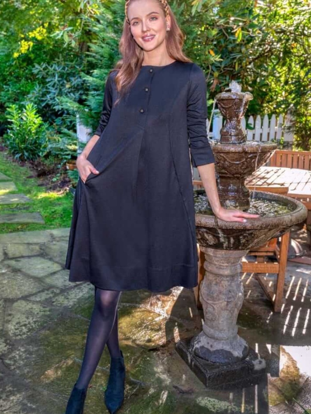 NWT Gretchen Scott Black Ursula Ponte Dress Uptown Girl Shift Size M Workwear